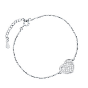 Bratara argint cu inima si pietre DiAmanti Z1768BR-DIA (Argint 925‰ 1,5 g.)